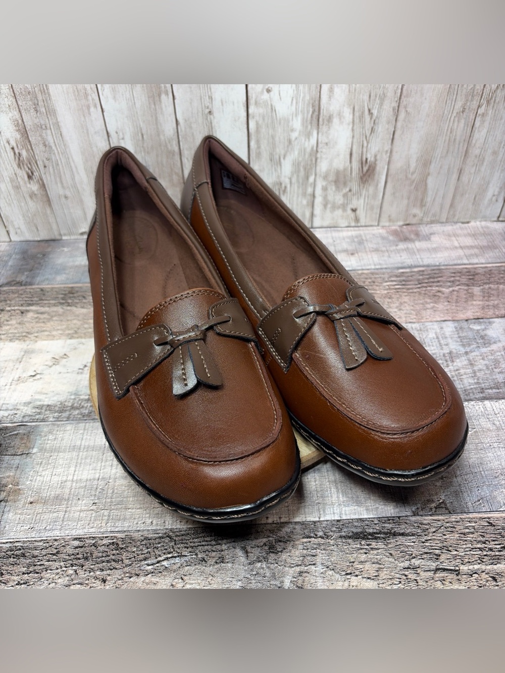 Clarks Collection Ashland Bubble Women's Brown Multi Leather Loafers Size 12 M